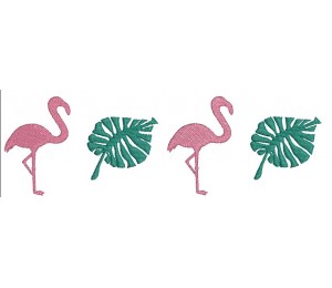 Stickdatei - Flamingo Border